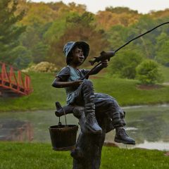 Boy Fishing Statue