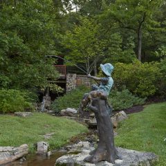 Boy Fishing Statue